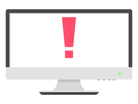 Exclamation mark on screen computerのイラスト素材