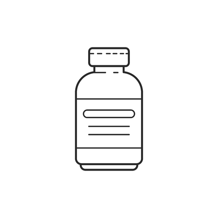 Icon line medical glass bottle illustration.のイラスト素材