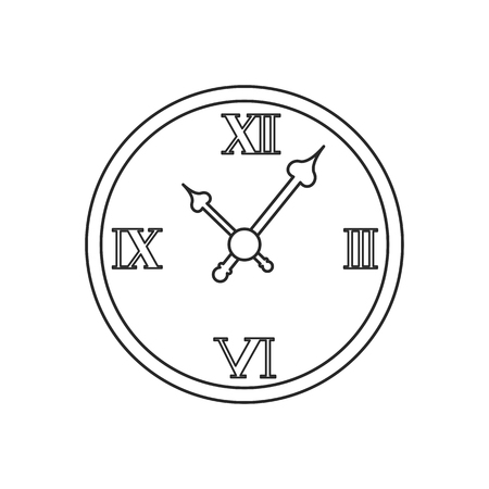 Icon line retro wall clock illustration.のイラスト素材
