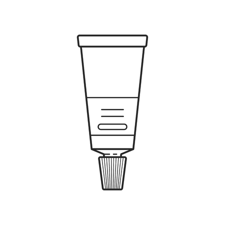 Icon line tube medical pharmacy ointment illustration.のイラスト素材
