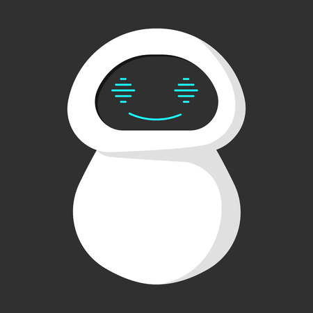 Modern chatbot smiling icon concept illustration isolated on black backgroundのイラスト素材