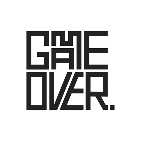 Game over text video game phrase design for printのイラスト素材