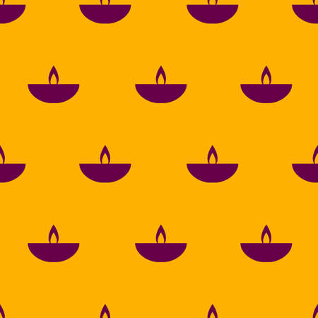 Seamless pattern with oil lamp diya for indian festival Diwaliのイラスト素材