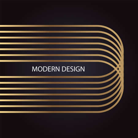 Luxury abstract modern design with golden ellipse on black backgroundのイラスト素材
