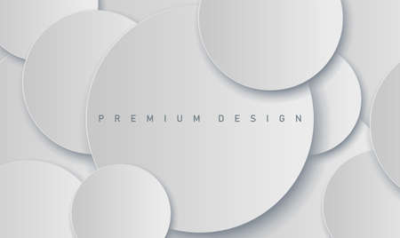 Premium abstract modern gray background with realistic paper circles for cover or posterのイラスト素材