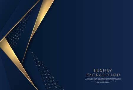 Modern luxury background overlap on dark blue space. Graphic resource illustration Texture with line golden Sparkles glitters and dot. Vector illustrationのイラスト素材