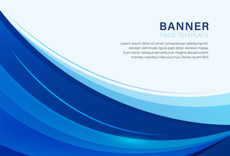Blue and white vector banner template. Graphic design template bright modern abstract ideal for banner, web sites, promotion, ad, social mediaのイラスト素材