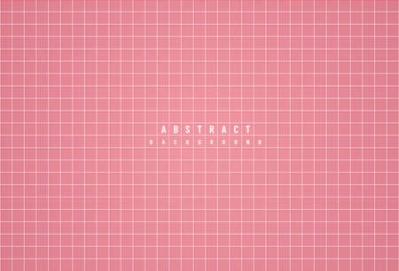 Pink background with white grid. Backdrop for modern design. Geometric patterns. Vector illustration...