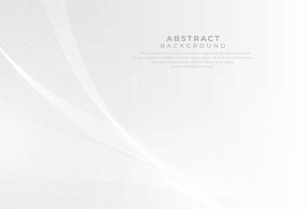 Abstract gray wave line background. Modern minimalist luxury design. Technology white wave lines for presentation, posters, flyer, cover, advertising, banner, website. Vector illustrationのイラスト素材