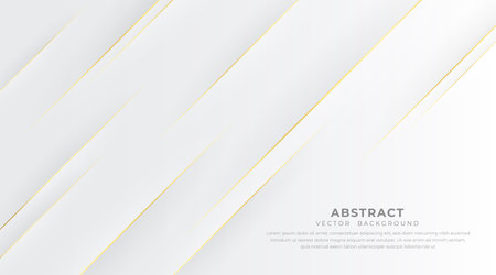 White and gray abstract luxury background with golden line. Luxury and elegant silver design. Modern minimalist vector design for presentation, posters, flyer, cover, advertising, banner, website. Vector illustrationのイラスト素材