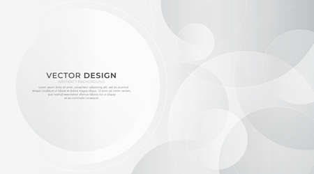 Modern minimal and clean background with circle shape. Smooth and clean subtle abstract vector design. Simple elegant silver concept. Suit for cover, poster, advertising, banner, website. Vector illustrationのイラスト素材