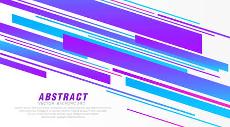 Modern abstract diagonal geometric background. Bright gradient blue and purple geometric lines vector template design. Technology futuristic lines concept. Vector illustrationのイラスト素材