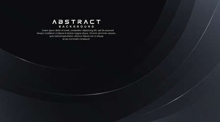 Abstract dynamic black and gray gradient curve shape background with shiny lines decoration. Modern simple template creative design. Suit for presentation, poster, flyer, cover, banner, advertising, websiteのイラスト素材