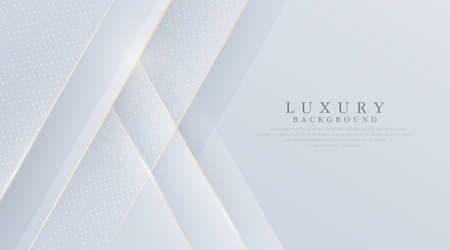 Luxury white abstract background with shiny golden line and shadow. Modern simple graphic texture element. Luxury and elegant pattern creative design with glitters dots decoration. Vector illustrationのイラスト素材