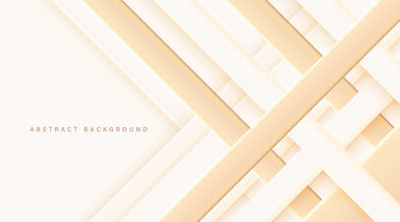 Abstract golden and cream diagonal geometric shape background with shadow. Modern elegant overlap layer template graphic design. Luxury smooth and clean subtle vector illustrationのイラスト素材