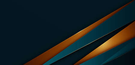 Abstract dark blue and gold triangles diagonal background with overlap layer. Modern luxury geometric triangle shapes banner template design. Luxury style. Vector illustrationのイラスト素材