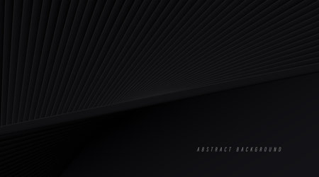 Abstract black diagonal stripes background with shadow. 3D stripes texture. Modern banner template design. Suit for banner, poster, business, cover, presentation, flyer, website. Vector illustrationのイラスト素材