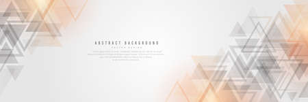 Abstract gray geometric triangles background with stripes lines and light effect. Modern wide banner design. Suit for cover, banner, brochure, website, poster, header. Vector illustrationのイラスト素材