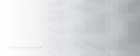 Abstract white and grey gradient geometric motion on white background. Overlay square shape graphic. Modern wide banner design with space for your text. Futuristic conceptのイラスト素材