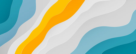 Abstract dynamic wave background with shadow. Modern vibrant colors fluid pattern. Paper cut wave...