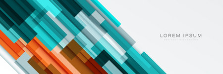 Abstract horizontal banner design on white background with geometric diagonal overlay layer. Modern futuristic geometric rectangle shapes. Vector illustrationのイラスト素材
