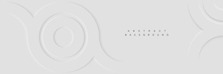 White abstract background with geometric shape and light shadow. Neumorphic circle design element. Neumorphism style. Modern futuristic concept. Suit for poster, cover, banner, website, flyerのイラスト素材