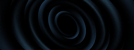 Dark abstract background with glowing oval lines. Spiral lines. Swirl motion. Geometric lines design...