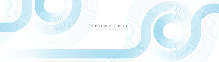 White abstract background with blue gradient circle lines. Geometric stripe line art design. Minimal lines pattern. Modern futuristic concept. Suit for presentation, website, cover, poster, banner, businessのイラスト素材