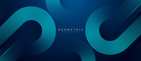 Abstract geometric background. Glowing blue geometric lines pattern. Shiny lines. Modern design. Futuristic technology concept. Suit for brochure, business, poster, banner, website, presentationのイラスト素材