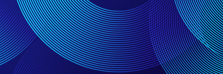 Abstract blue glowing geometric lines on dark blue background. Modern texture design. Minimal...