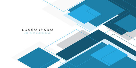 Abstract blue geometric shapes background. Modern minimal geometric design. Simple shape elements. Suit for poster, banner, brochure, booklet, cover, website, flyer. Vector illustrationのイラスト素材