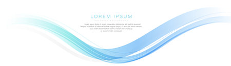 White abstract horizontal banner background with wave graphic. Modern green turquoise and blue gradient wave curve shape design. Suit for brochure, presentation, corporate, website, flyerのイラスト素材