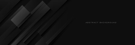 Black abstract background. Shiny dark diagonal shapes. Modern and elegant geometric design. Suit for banner, brochure, presentation, cover, flyer, website, corporate, business, bookletのイラスト素材