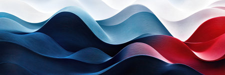 Abstract background with colorful wavy lines, in shades of blue and red, with a light white and dark navy gradient, in a minimalist style, a modern wallpaper design for a mobile phone screensaver. High resolution, high quality. --ar 3:1 --v 6.1 Job ID: c004a7c8-1e26-48db-9d8c-81dd1a368aa2の素材
