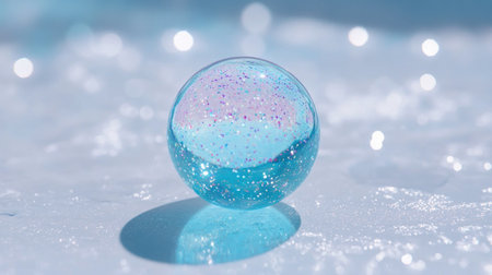 Close-up of a blue and purple glass sphere with speckles, on a white background. The image has a simple, minimalistic style, created using Octane Render, 3D software such as Cinema 4D or Blender, with a low-poly, low-detail approach. --chaos 30 --ar 16:9 --v 6.1 Job ID: c4308797-0434-4a85-b814-4f26c9a5e215の素材