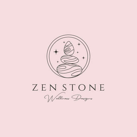 yoga stone minimal logo vector symbol illustration designのイラスト素材