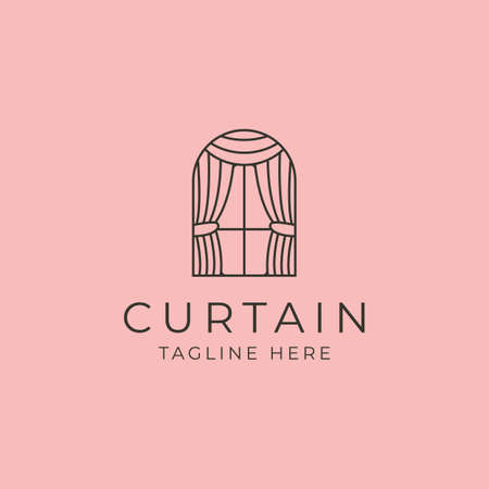 curtain logo vector and window symbol illustration designのイラスト素材