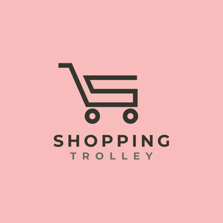 trolley letter s creative logo vector symbol line art illustration designのイラスト素材