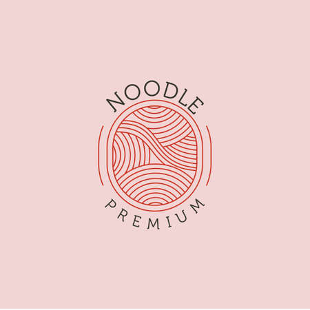 noodle premium line art logo vector symbol illustration designのイラスト素材