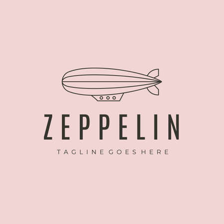 zeppelin air line art logo vector symbol illustration designのイラスト素材