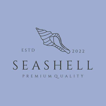 seashell premium line art logo vector symbol illustration designのイラスト素材