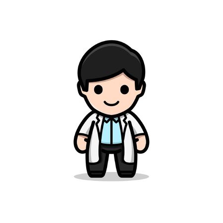 Cute doctor mascot cartoon characterのイラスト素材