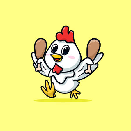 Happy cute chicks cartoonのイラスト素材