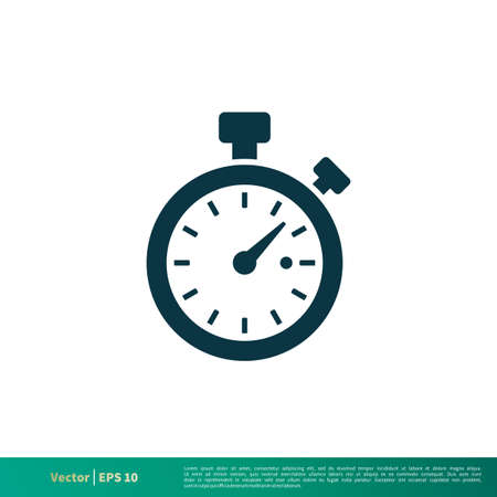 Stopwatch Icon Vector Logo Templateのイラスト素材