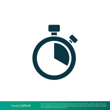 Stopwatch Icon Vector Logo Templateのイラスト素材
