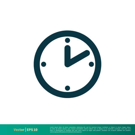 Clock Watch Icon Vector Logo Templateのイラスト素材