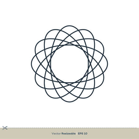Circular Line Art Ornamental Vector Logo Template Illustration Design. Vector EPS 10.のイラスト素材