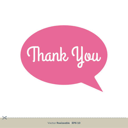 Thank You Speech Bubble Icon Vector Template Illustration Design. Vector EPS 10.のイラスト素材