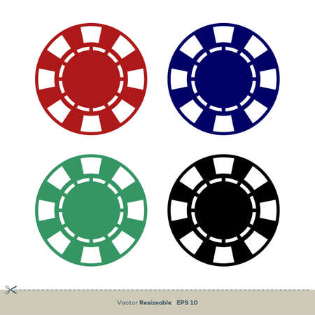 Casino and Poker Chips Icon Vector Logo Template Illustration Design. Vector EPS 10.のイラスト素材