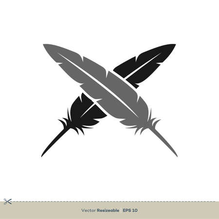 Feather Icon Vector Logo Template Illustration Design. Vector EPS 10.のイラスト素材